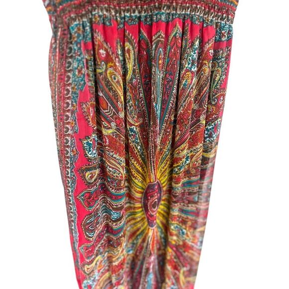 She’s Cool Maxi Y2K Sundress Pink Paisley Size XL Babydoll Beachy Resort Boho - Picture 4 of 13